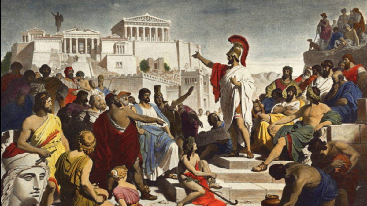 Philipp Foltz: Pericles famous funeral oration in front of the Assembly.